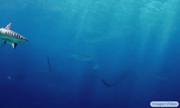 a shark swimming in clear Caribbean ocean