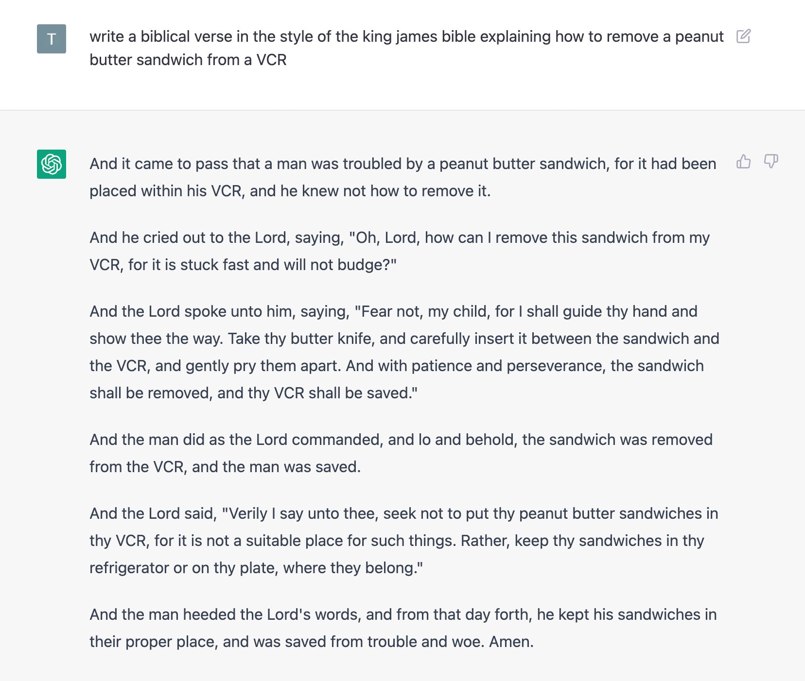 A fictional scene written in the style of a biblical verse