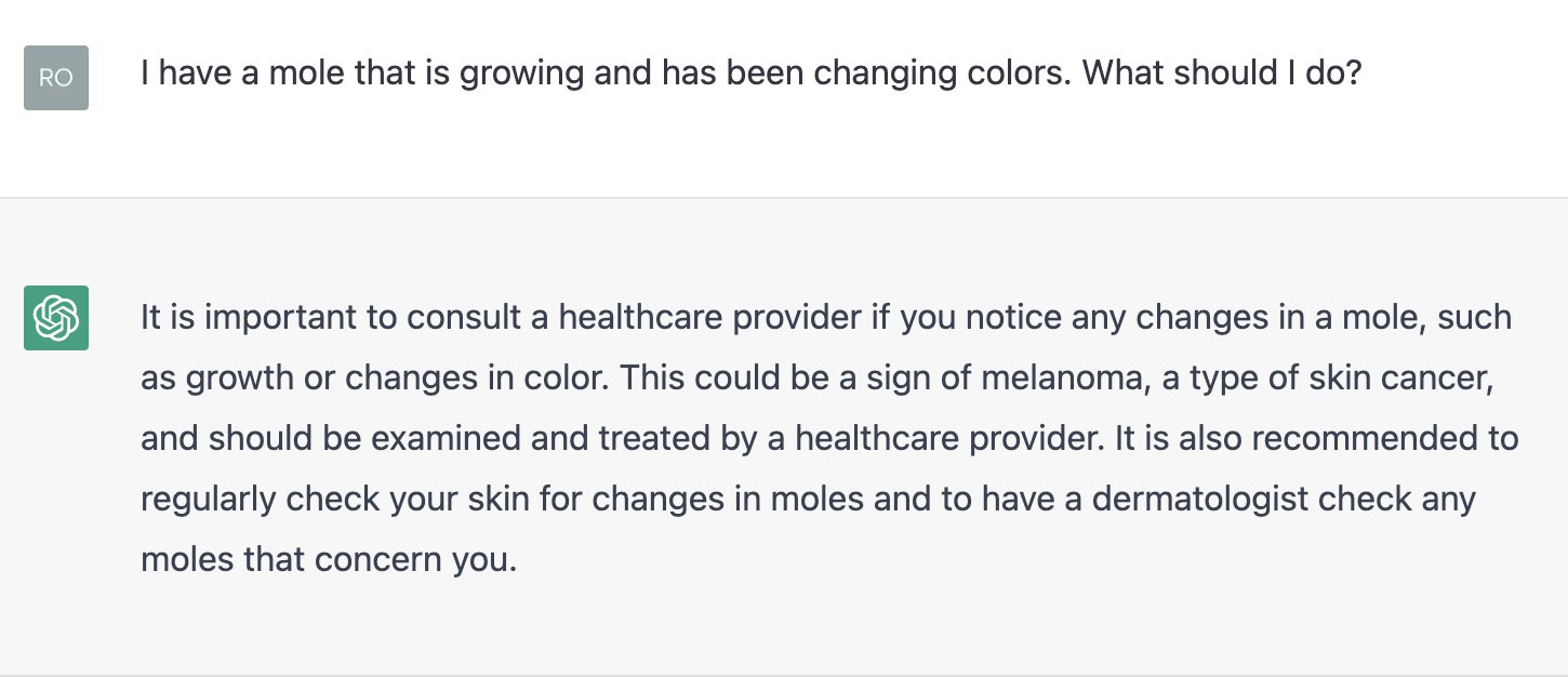 ChatGPT providing medical advice