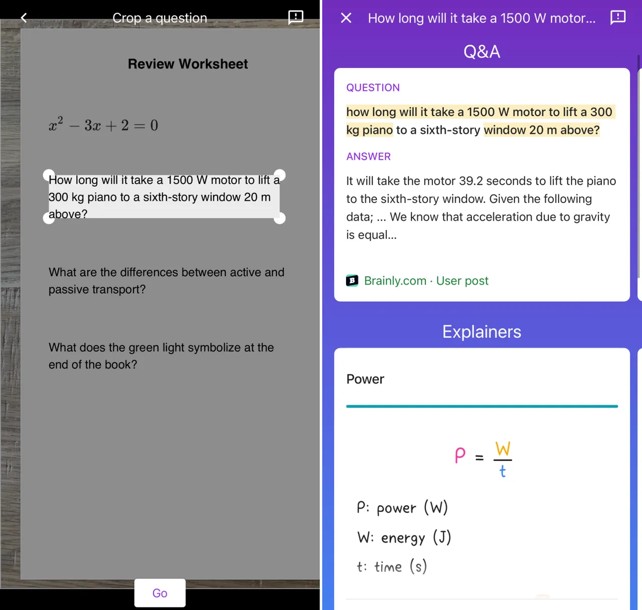 Socratic solving a math question