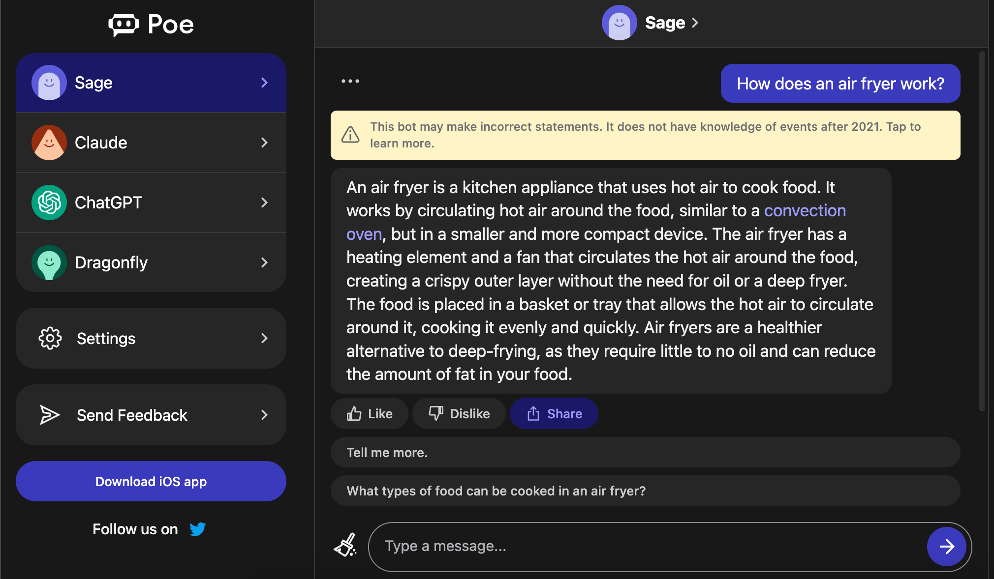 Poe chatbot aggregator by Quora