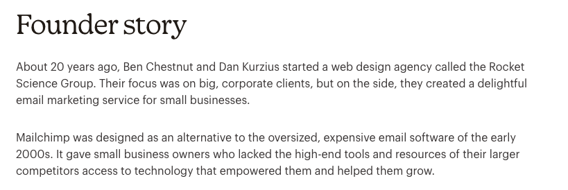 Mailchimp bio
