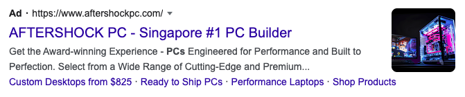 SEM ad copy for gaming PC